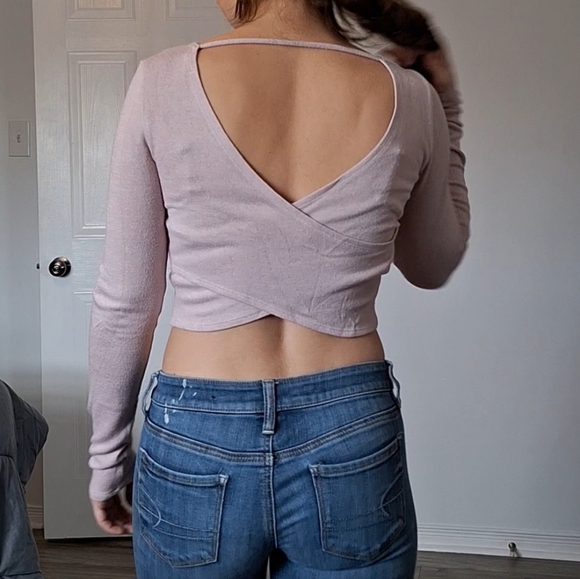 Pink Longsleeve Croptop - Picture 3 of 6